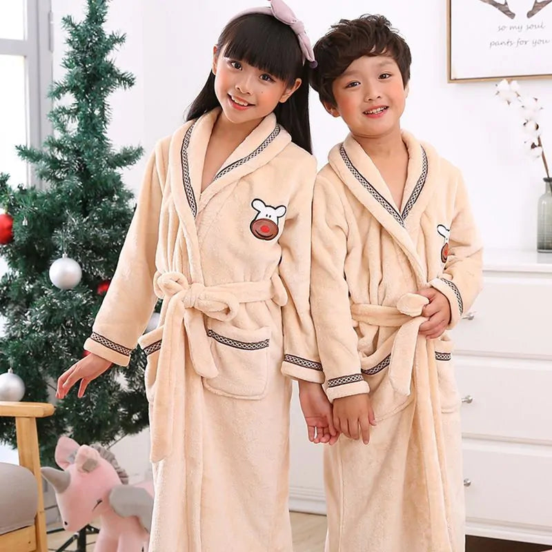 Winter Coral Fleece Thick Bathrobe - # BOAA11710004