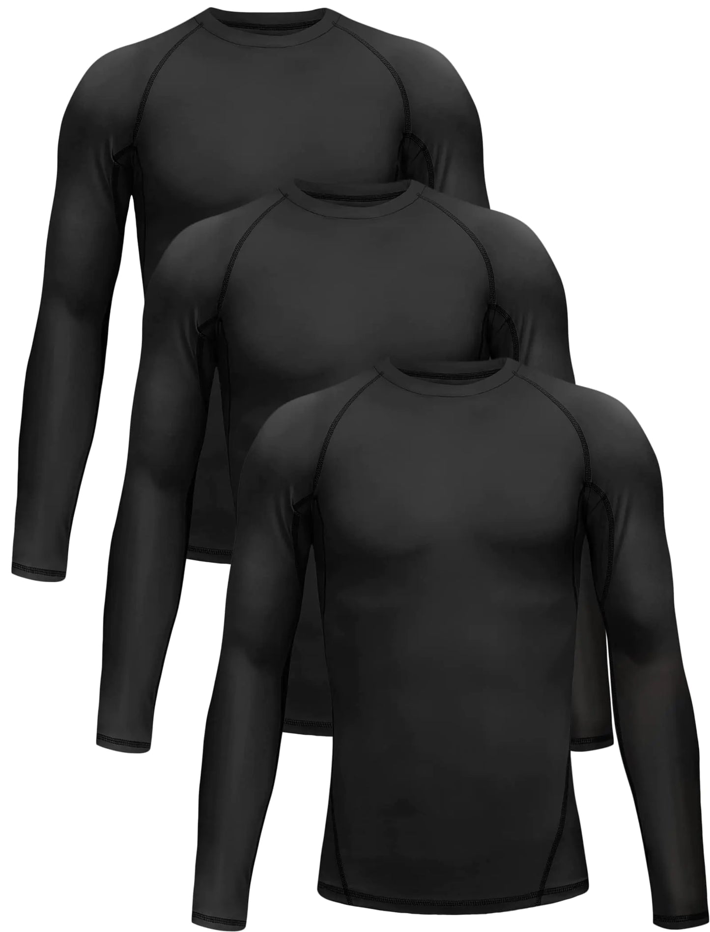 TELALEO 4, 3, 2, 5/1 Pack Boys' Girls' Compression Shirts Youth Long Sleeve Undershirt Sports Moisture Wicking Baselayer X-Large 3black - # BOAA13110001