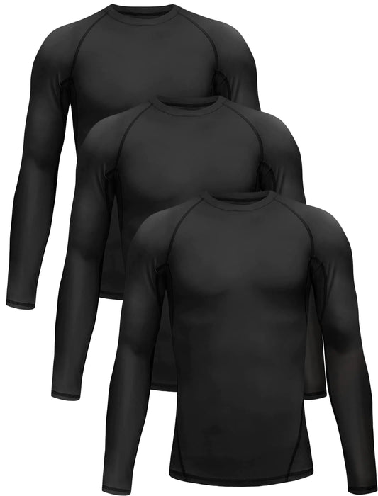 TELALEO 4, 3, 2, 5/1 Pack Boys' Girls' Compression Shirts Youth Long Sleeve Undershirt Sports Moisture Wicking Baselayer X-Large 3black - # BOAA13110001