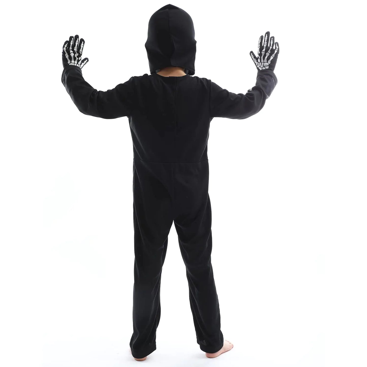 Sincere Party Kids Skeleton Costume Glow in the Dark Skeletons Halloween Skeleton Costumes for Boys and Girls 7-9years White Gid Skeleton -# BOAA111510002