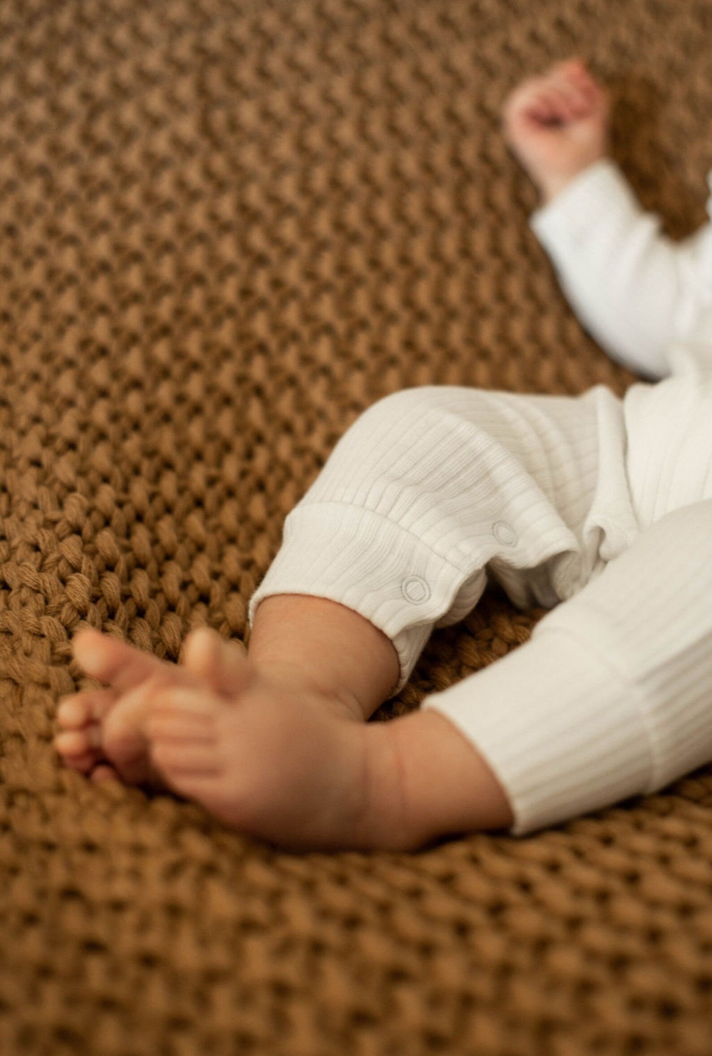 Organic Ruffle long sleeve romper