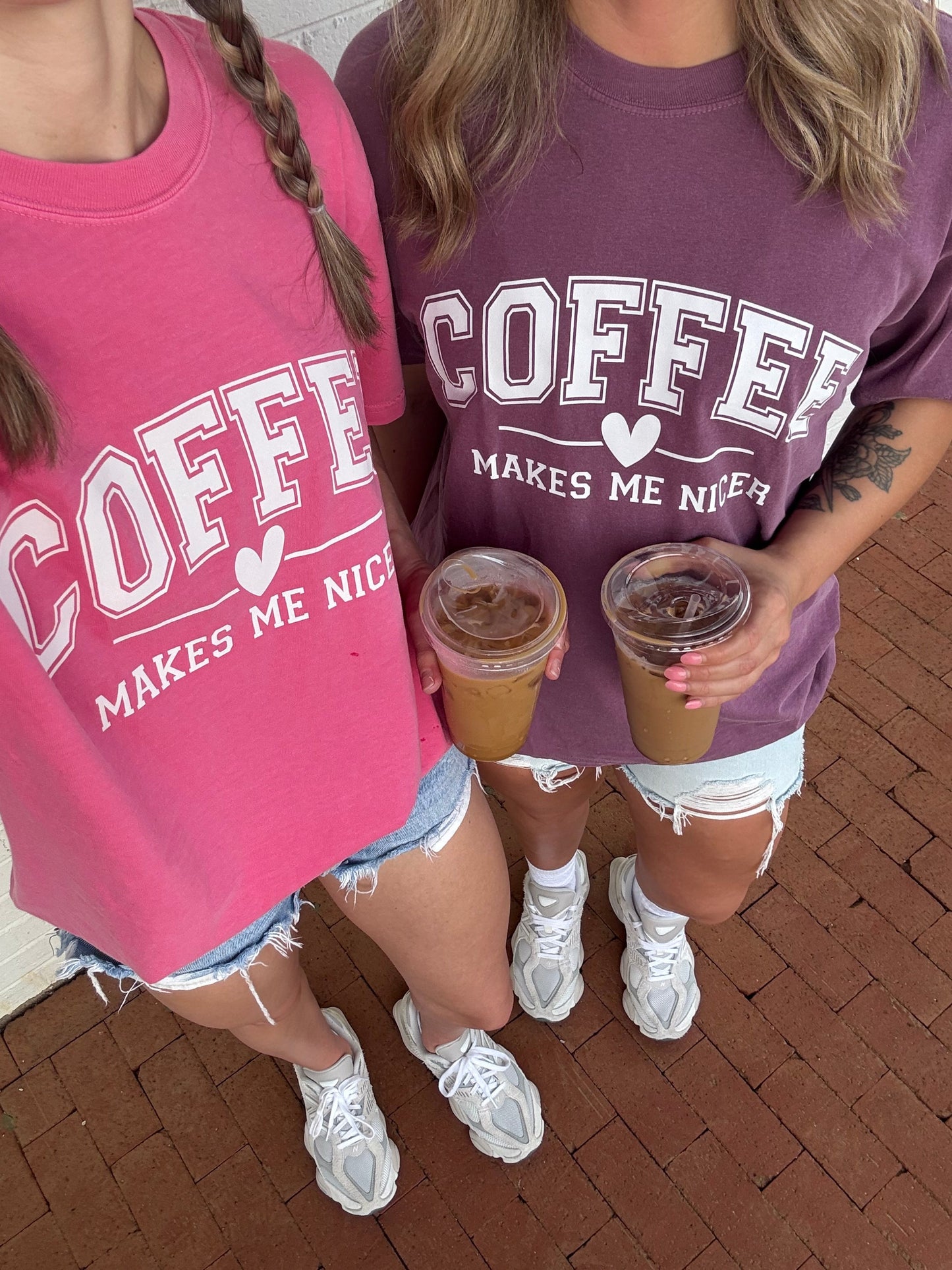Coffee Makes me Nicer Garment Dyed T Shirt