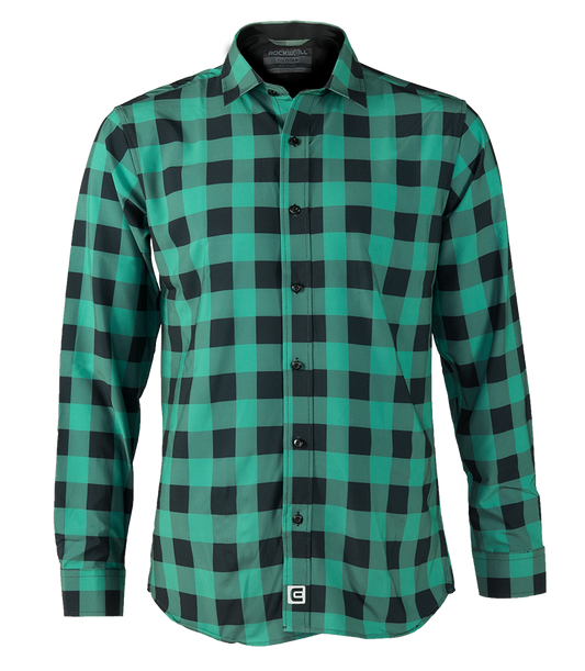 The Titan - Black/Green Plaid Long Sleeve