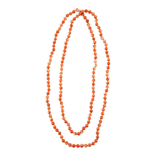 Immeasurable Bead Necklace - Polished Orange Jasper