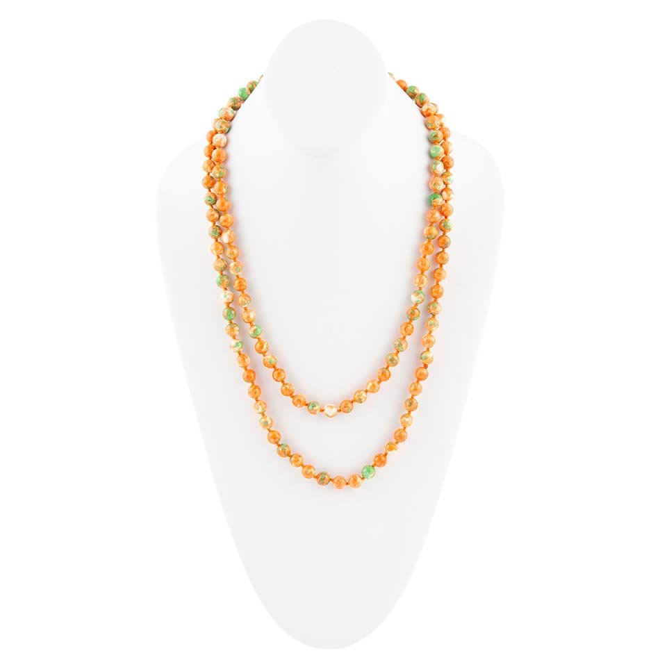 Immeasurable Orange and Lime Wrap Necklace