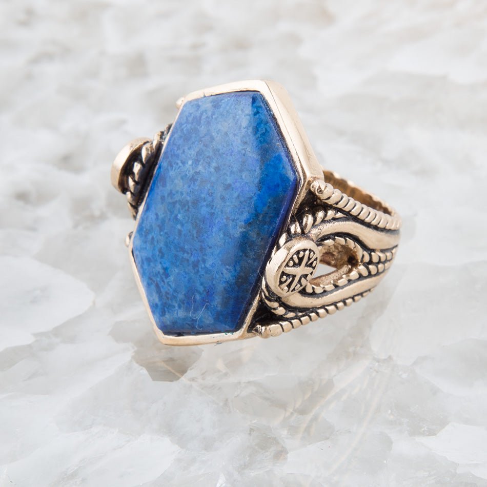 Ingrained Blue Lapis Statement Ring