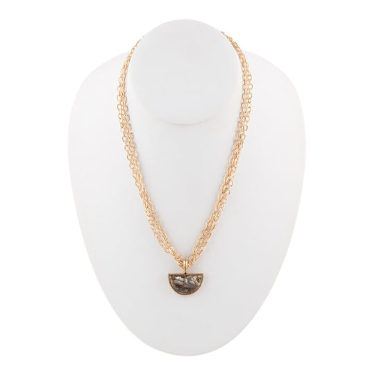 Iron Infused Abalone Necklace