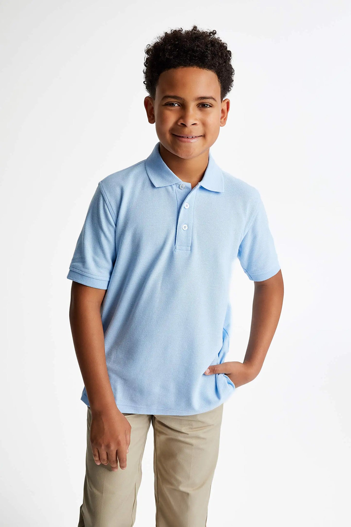 French Toast Boys' Short Sleeve Pique Polo Uniform Shirt (Standard & Husky) 3T Light Blue - # BOAA11510003