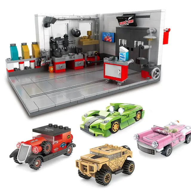 Building Block Garage Car Toys - # BOT&G53710008