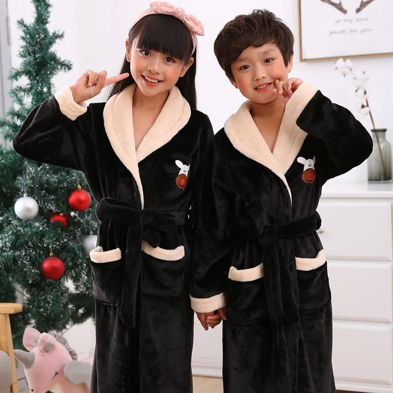 Winter Coral Fleece Thick Bathrobe - # BOAA11710004