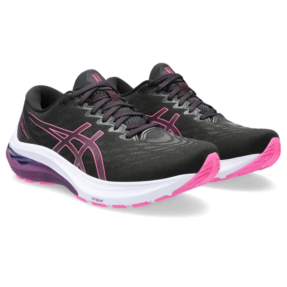 ASICS Women's GT-2000 11 Running Shoes 6.5 Black/Hot Pink - # GIAA73110005