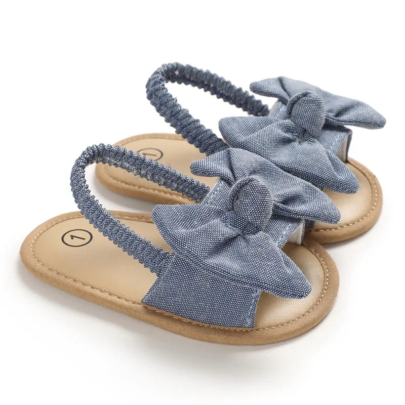 Baby Girls Bow Knot Sandals: Summer Soft Sole Princess Shoes - # GIAA71310001