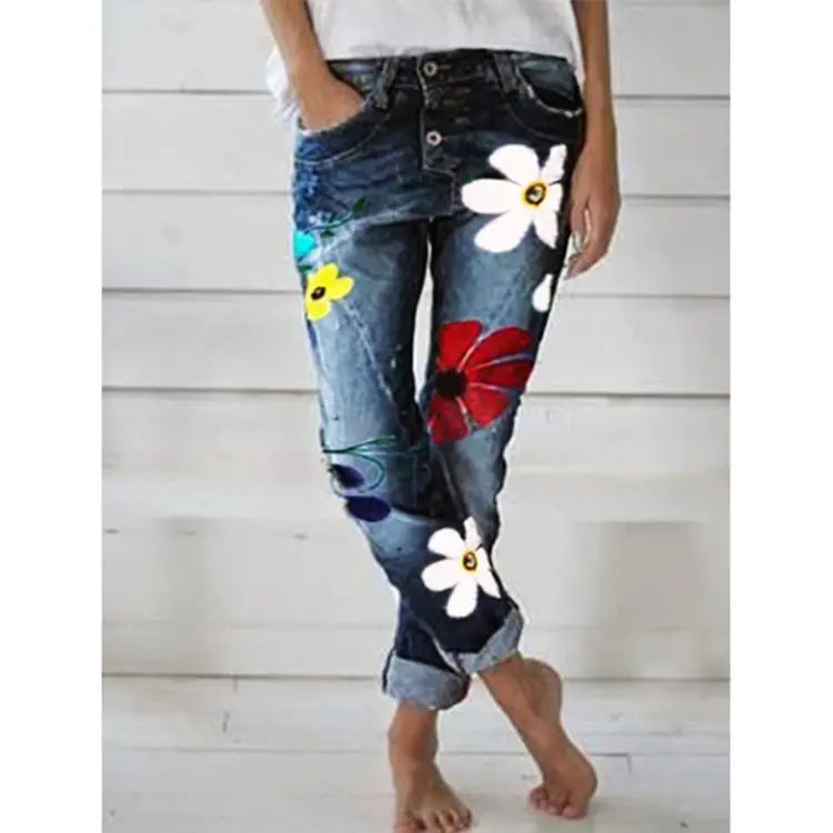 Printed Denim Trousers - # GIAA23410003