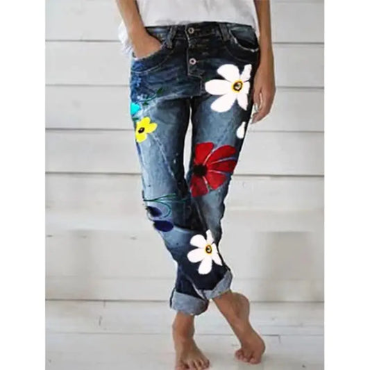 Printed Denim Trousers - # GIAA23410003