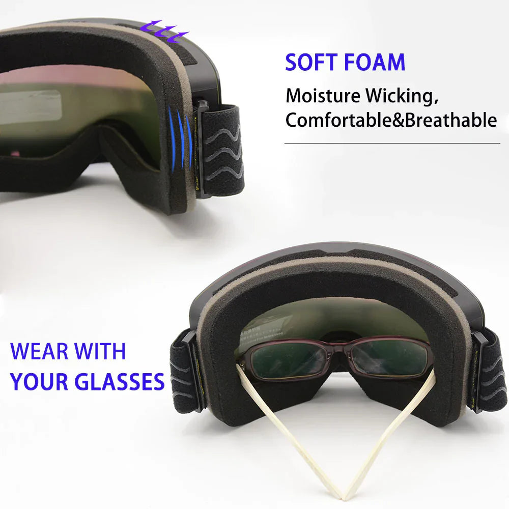 Anti-Fog Ski Goggles with Magnetic Lens - # BOAA33410002