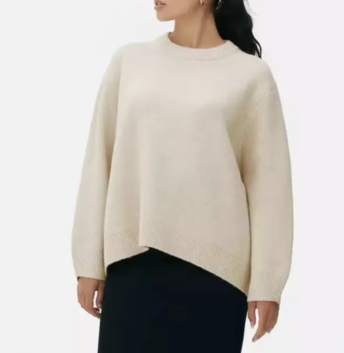 Women's Oversized Solid Long Sleeve Sweater - # WOAA21510013-PRG