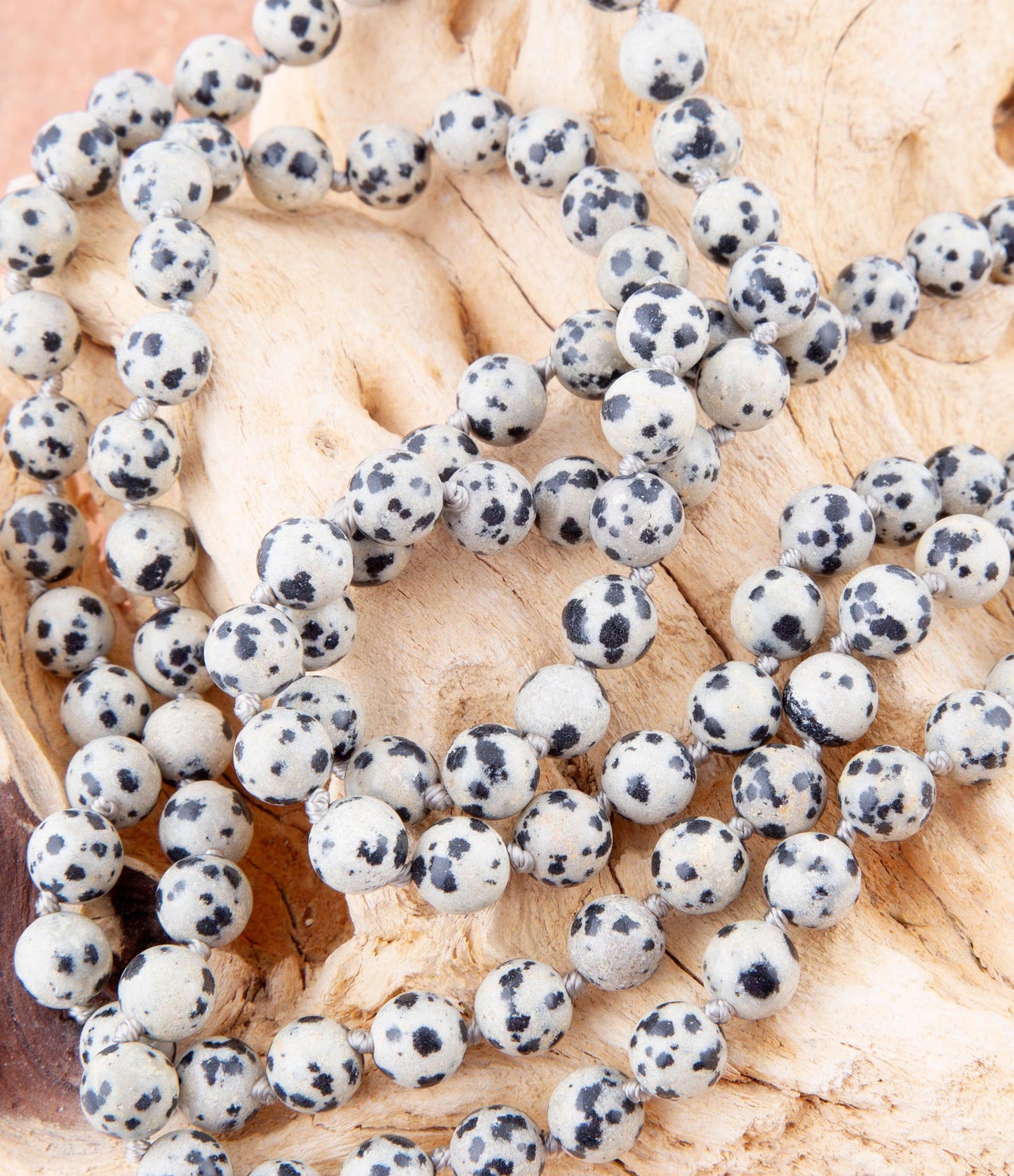 Knotted Dalmatian Jasper Necklace