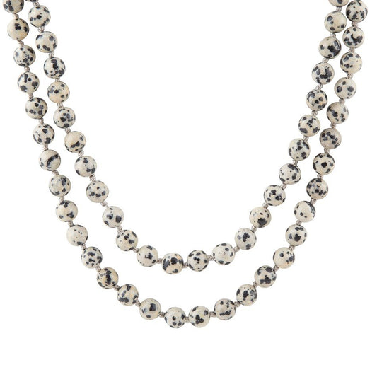 Knotted Dalmatian Jasper Necklace