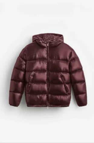 Black Down Hooded Short Coat – Warm and comfortable - # BOAA13210012