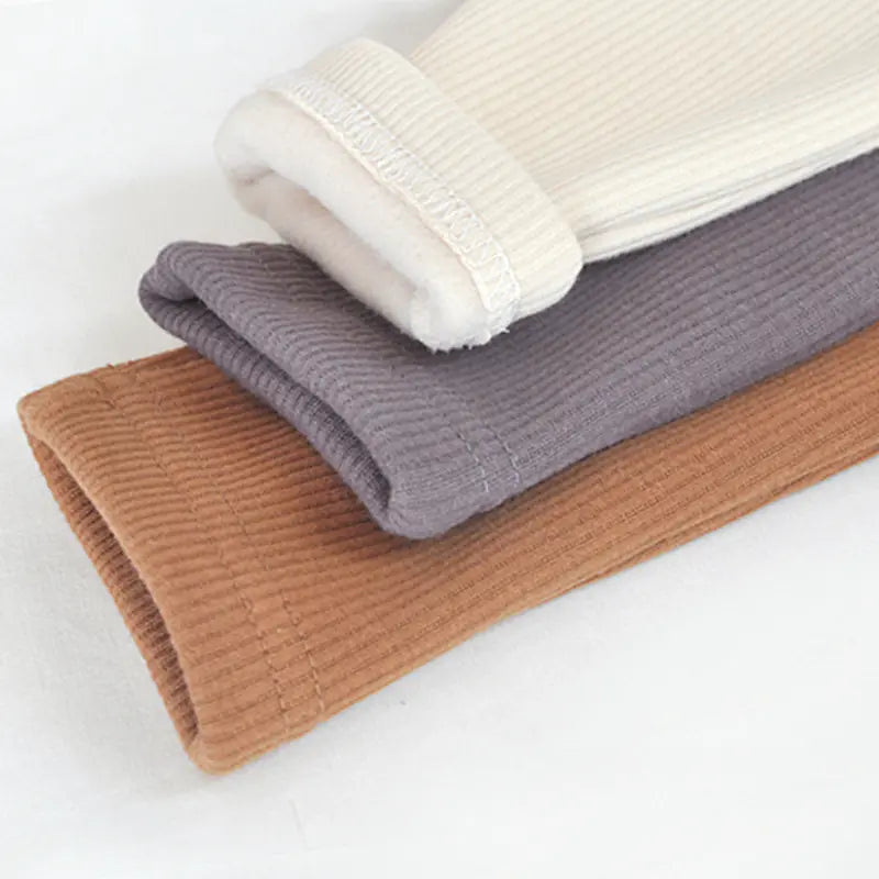 Thick Warm Velvet High Waist Pants for Baby Girls - BAAA1B1510010