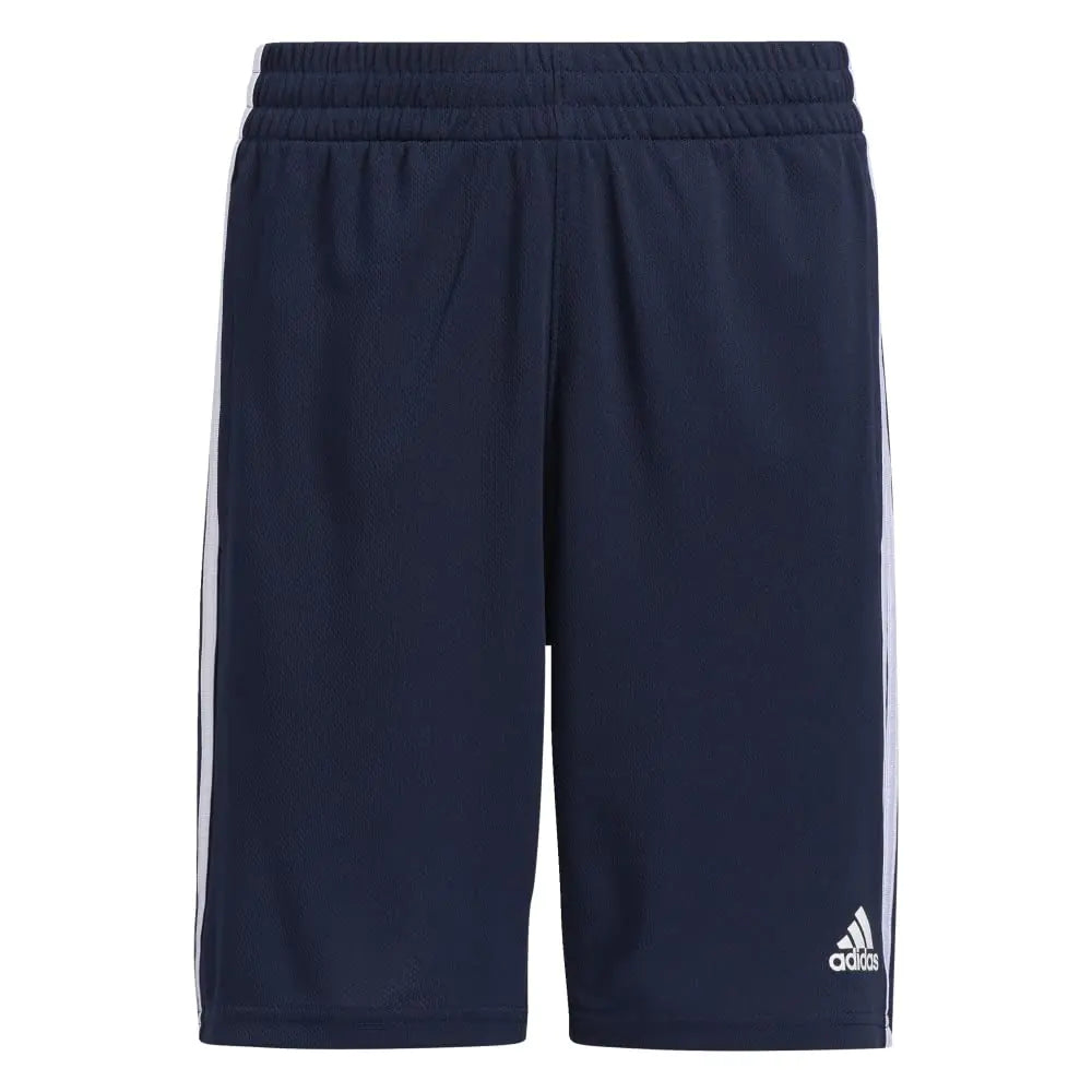 adidas boys Classic 3-stripes Shorts 7 White - # BOAA11610001