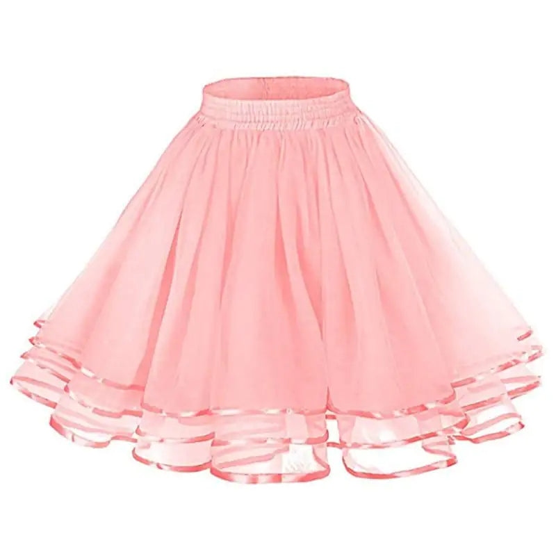 Three-Layer Ribbon Grenadine Soft Girl Skirt - # GIAA23710003