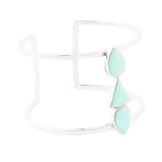 Lahana Green Chrysoprase Sterling Silver Statement Cuff Bracelet