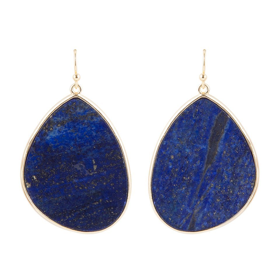 Lapis Slab Drop Earrings