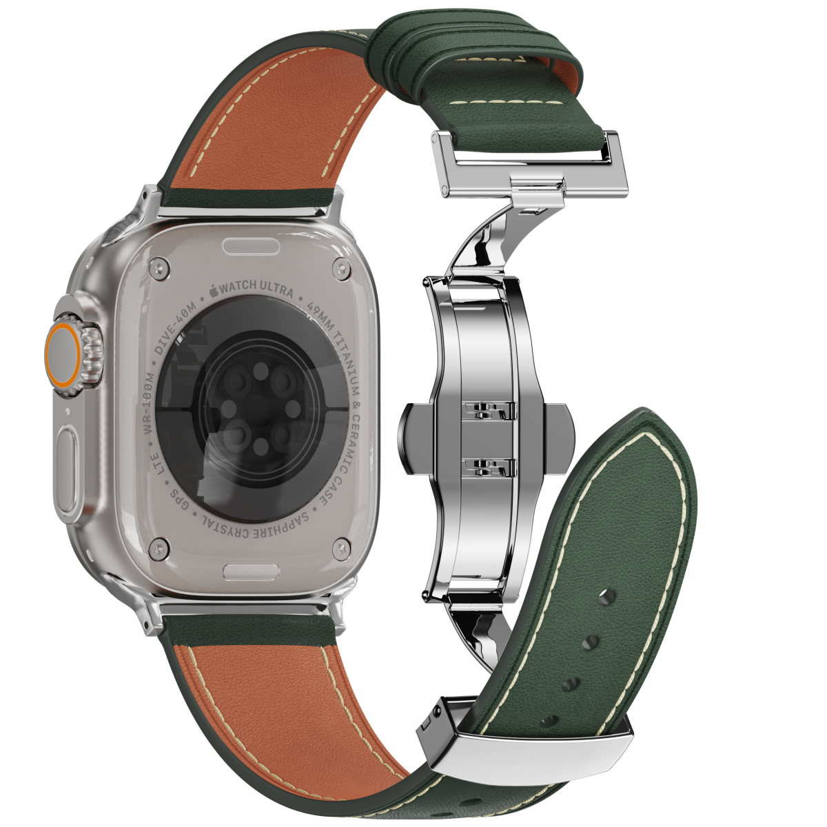 Affordable Genuine Leather Butterfly Buckle Band for Apple Watch