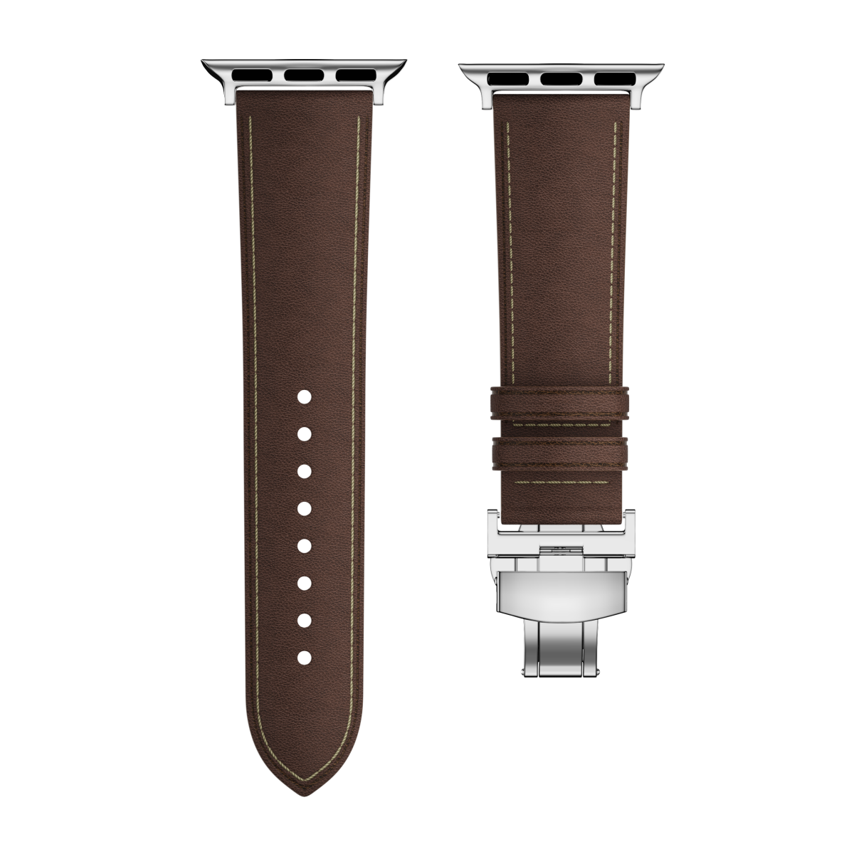 Affordable Genuine Leather Butterfly Buckle Band for Apple Watch