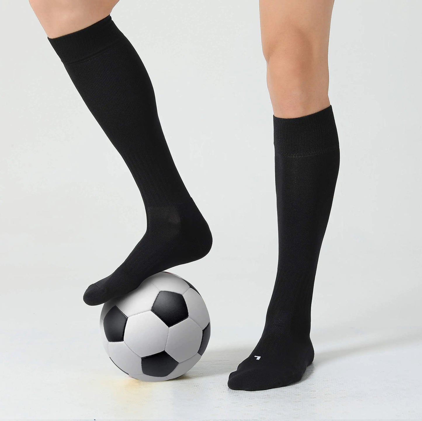 CS CELERSPORT 2/3 Pack Soccer Softball Baseball Socks for Youth Kids Adult Multi-Sport Compression Socks X-Small Black (2 Pack) - # BOAA11810003