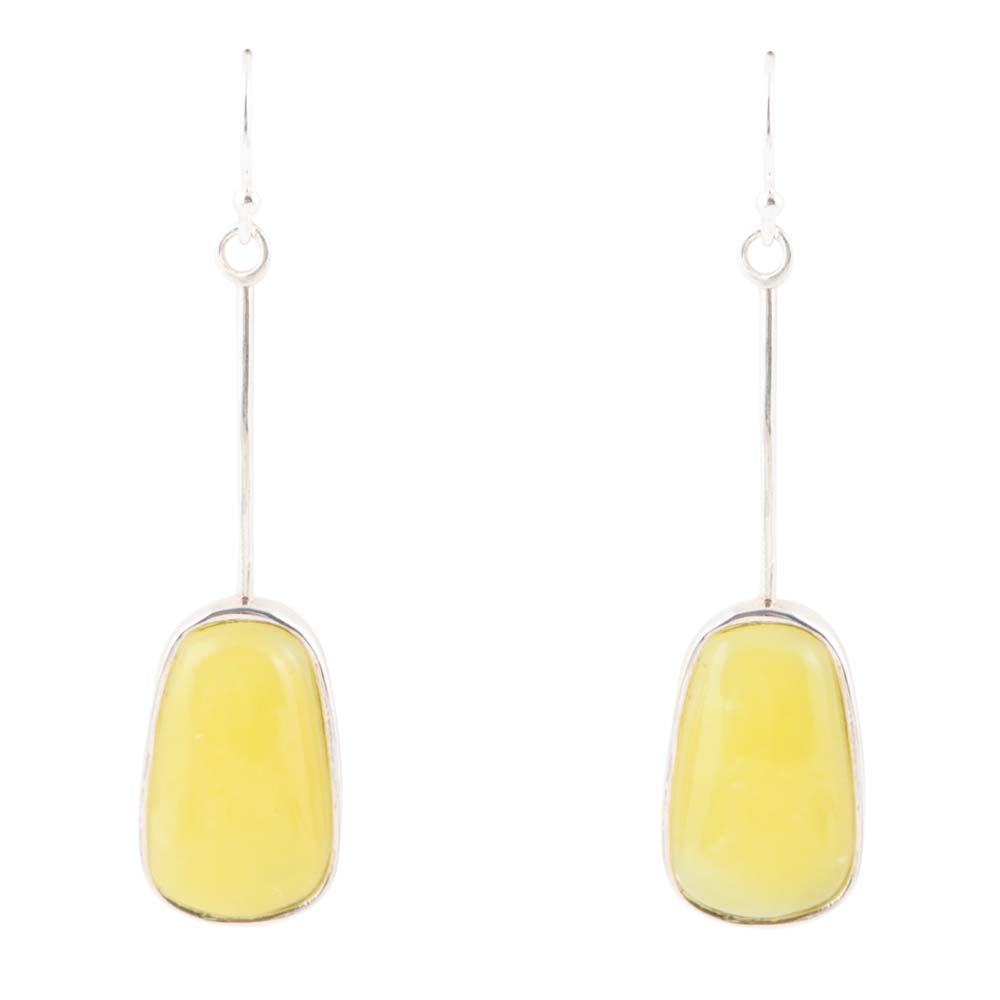 Madeleine Yellow Jade and Sterling Silver Earrings