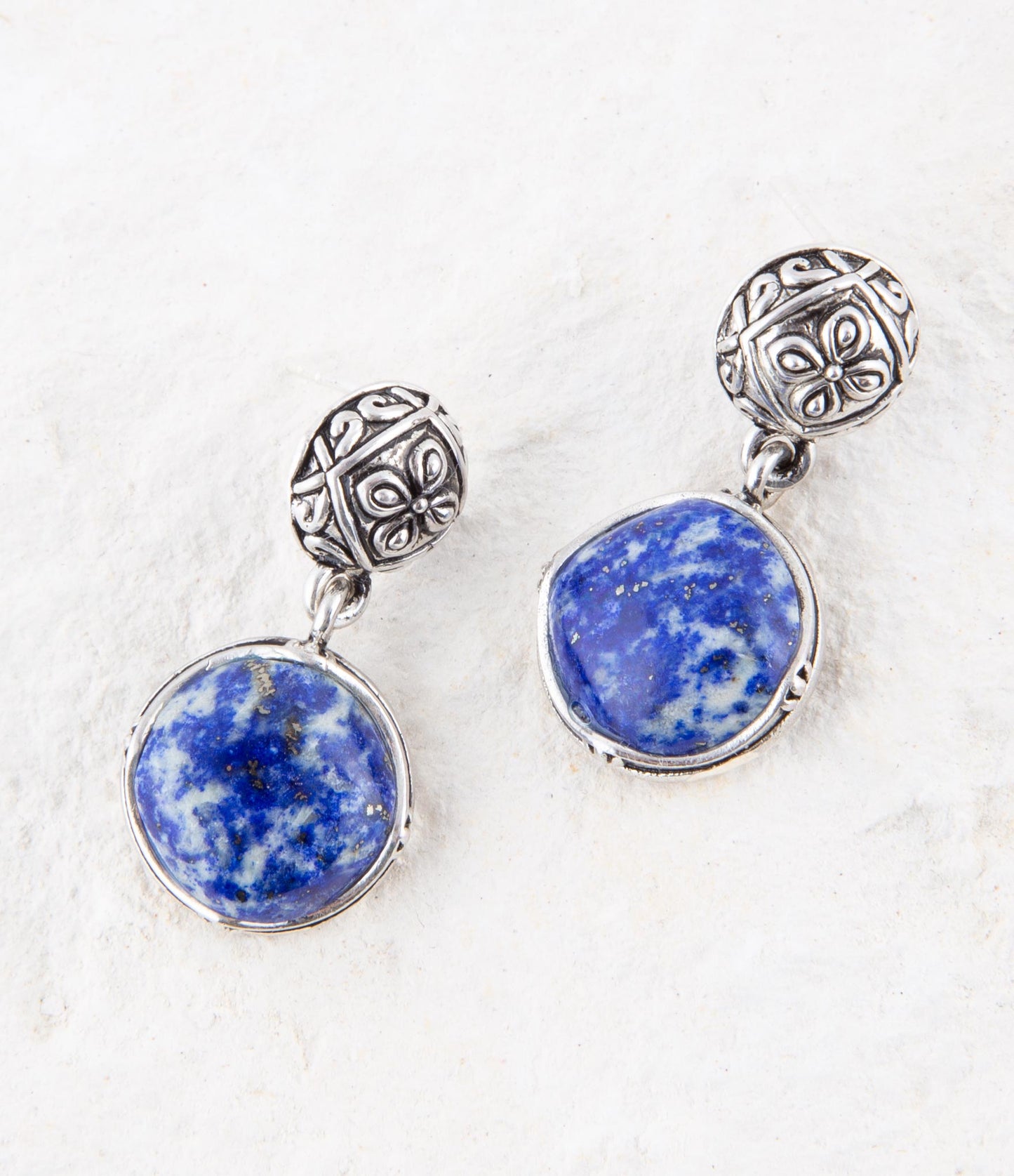 Madrid Blue Lapis Sterling Silver Post Drop Earrings