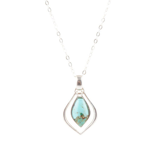 Melita Blue Turquoise and Sterling Silver Necklace