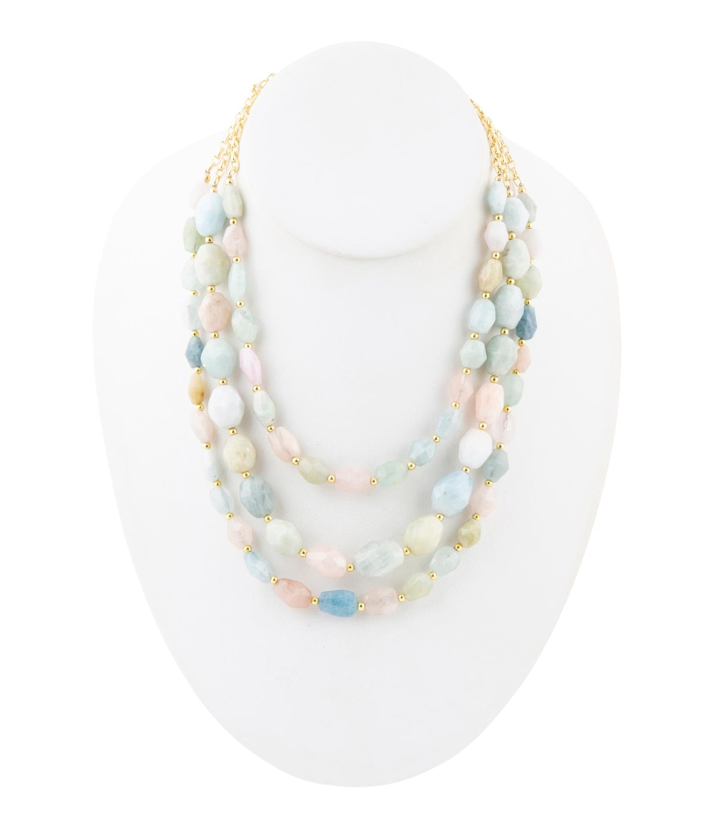 Mixed Morganite Pastel Statement Strand Necklace