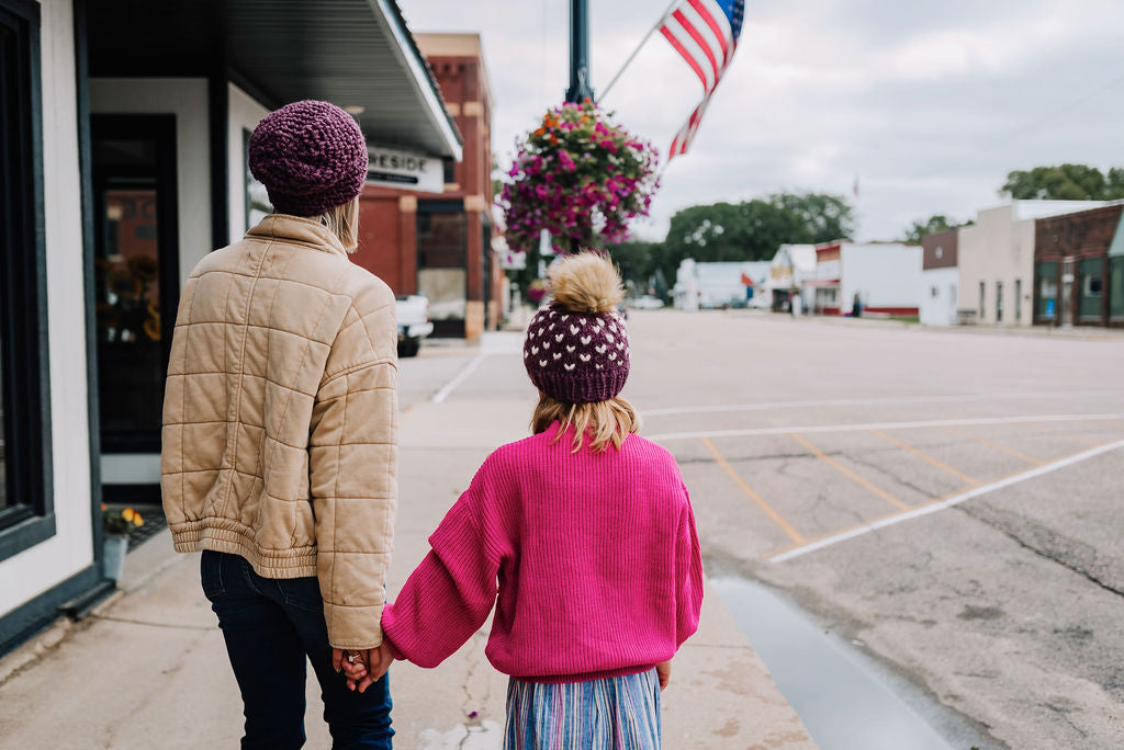 Crochet Simple Slouch Hat | Fig Purple Beanie