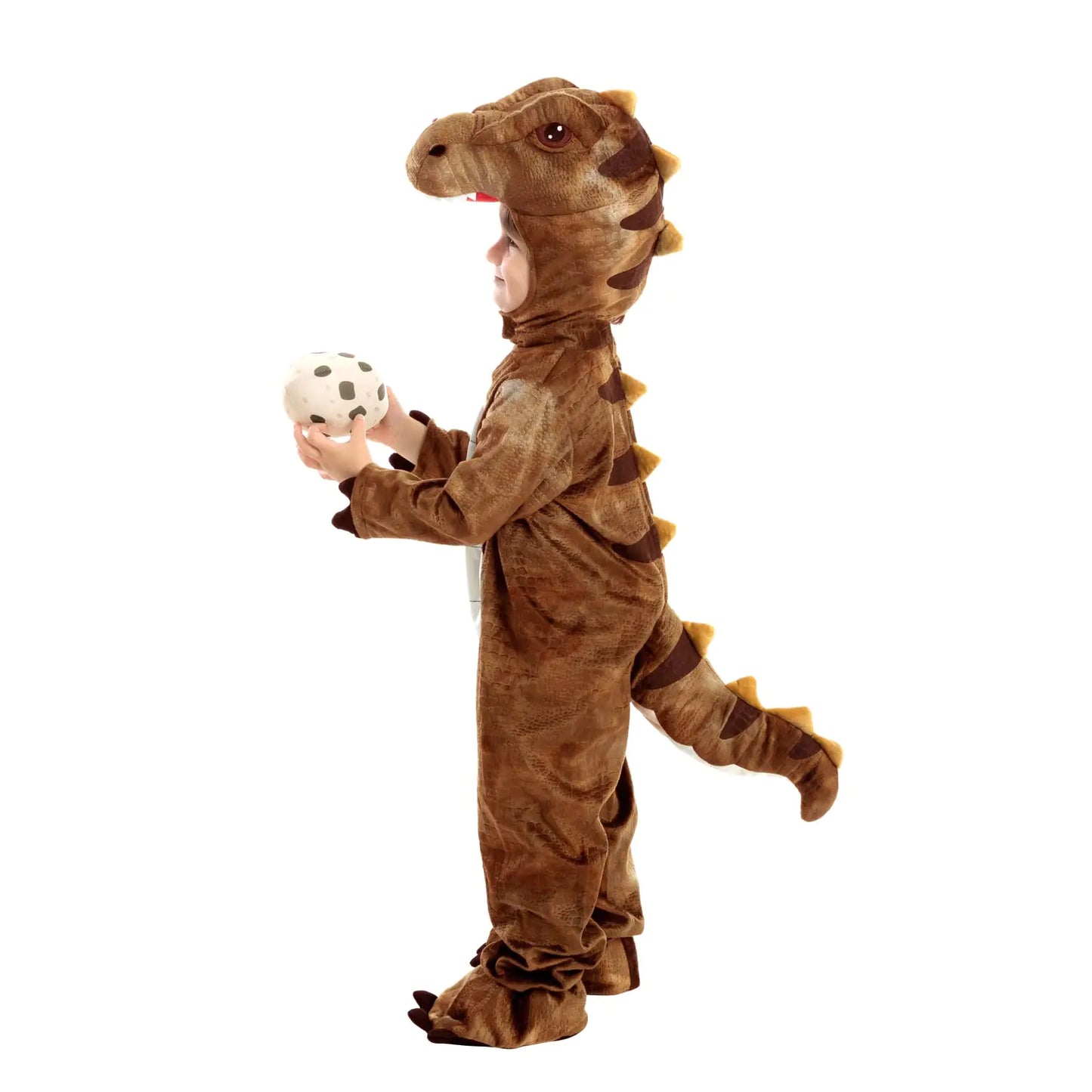 Spooktacular Creations Realistic T-rex Costume Outfit Dinosaur Jumpsuit with Egg for Kids Toddler Halloween Dress-up Party Bronze 3T(3-4 yrs) - # BOAA111510003