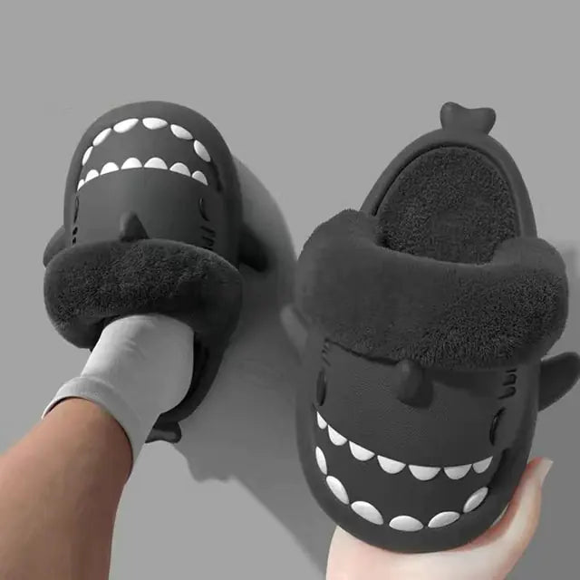 Winter Plush Shark Slippers - # BOAA73410008