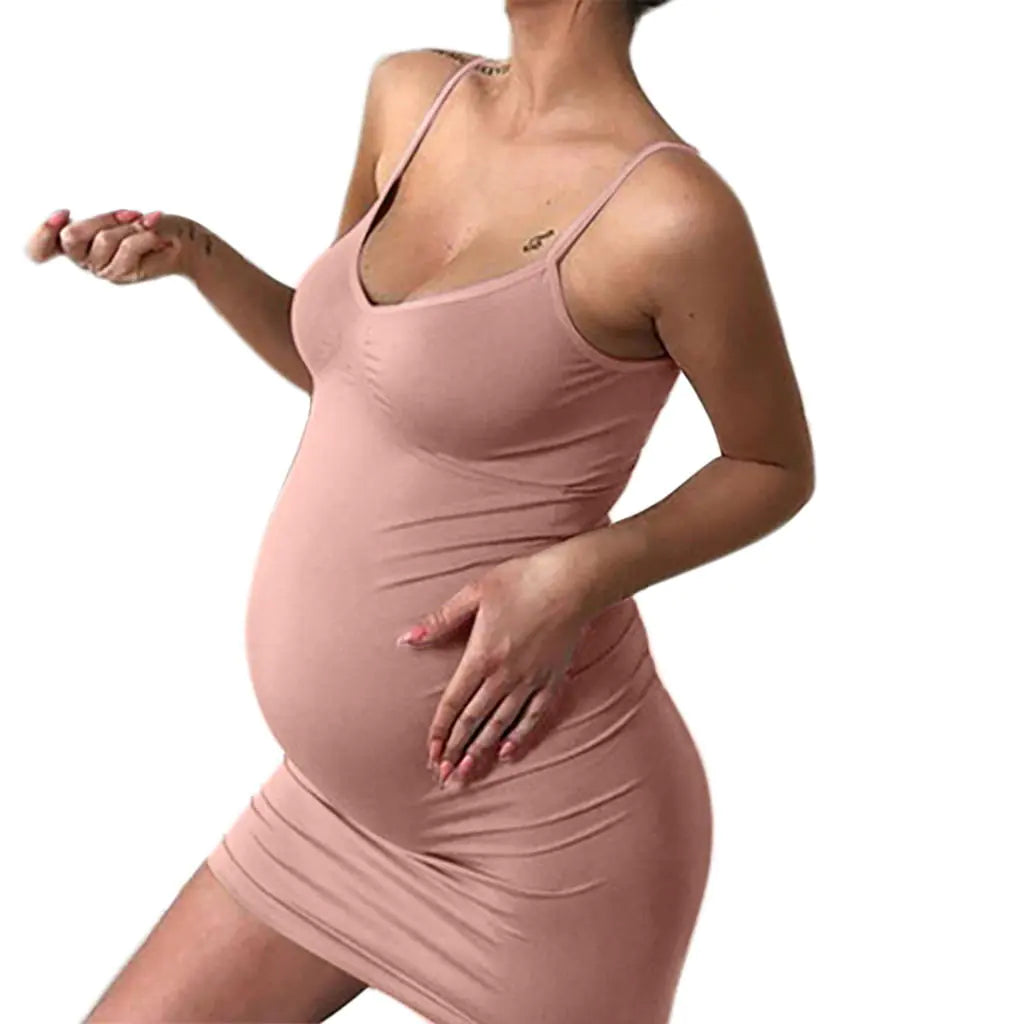 Maternity Dress, Casual Homewear Dress - # BAGE211510107-PRG