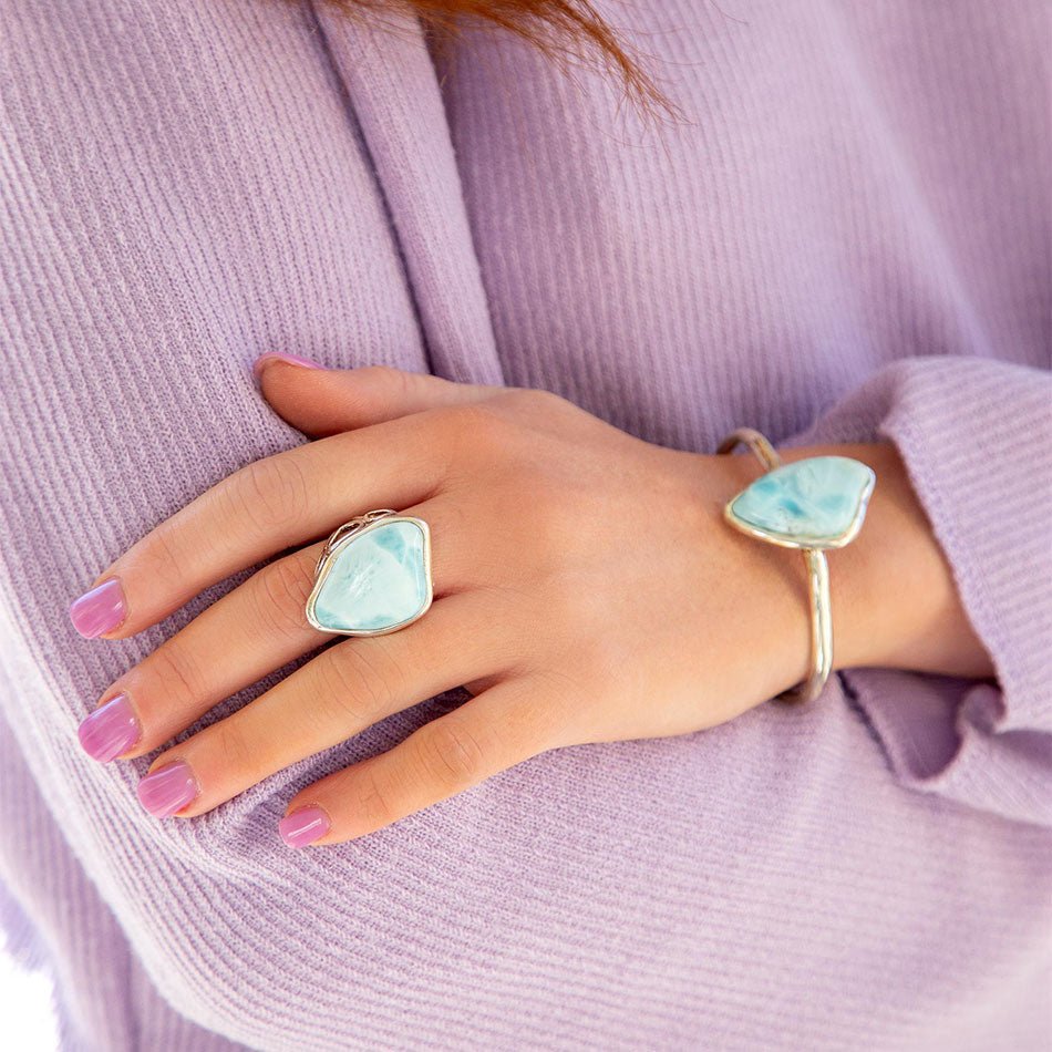 Natural Wonders Blue Larimar and Sterling Silver Ring