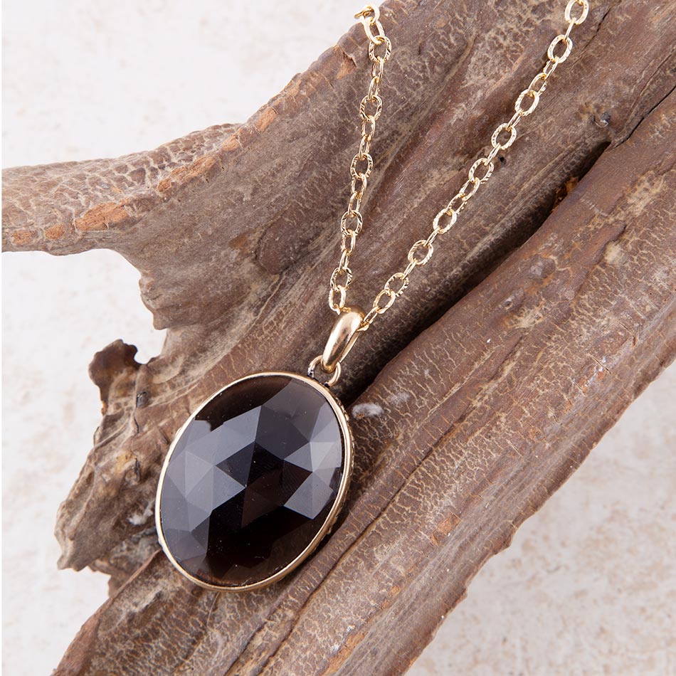 Nested Smoky Quartz Pendant Necklace