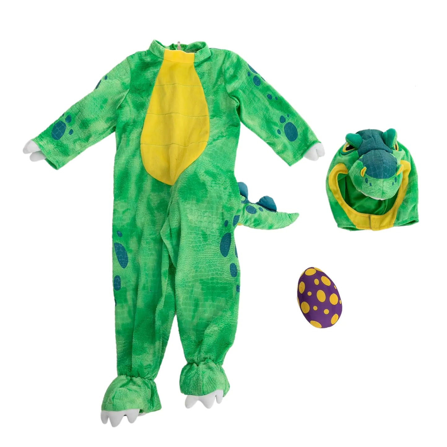 Spooktacular Creations T-Rex Costume, Dinosaur jumpsuit Jumpsuit for Toddler and Child Halloween Dress Up Party Green Small (5-7 YRS) - # BOAA31310002