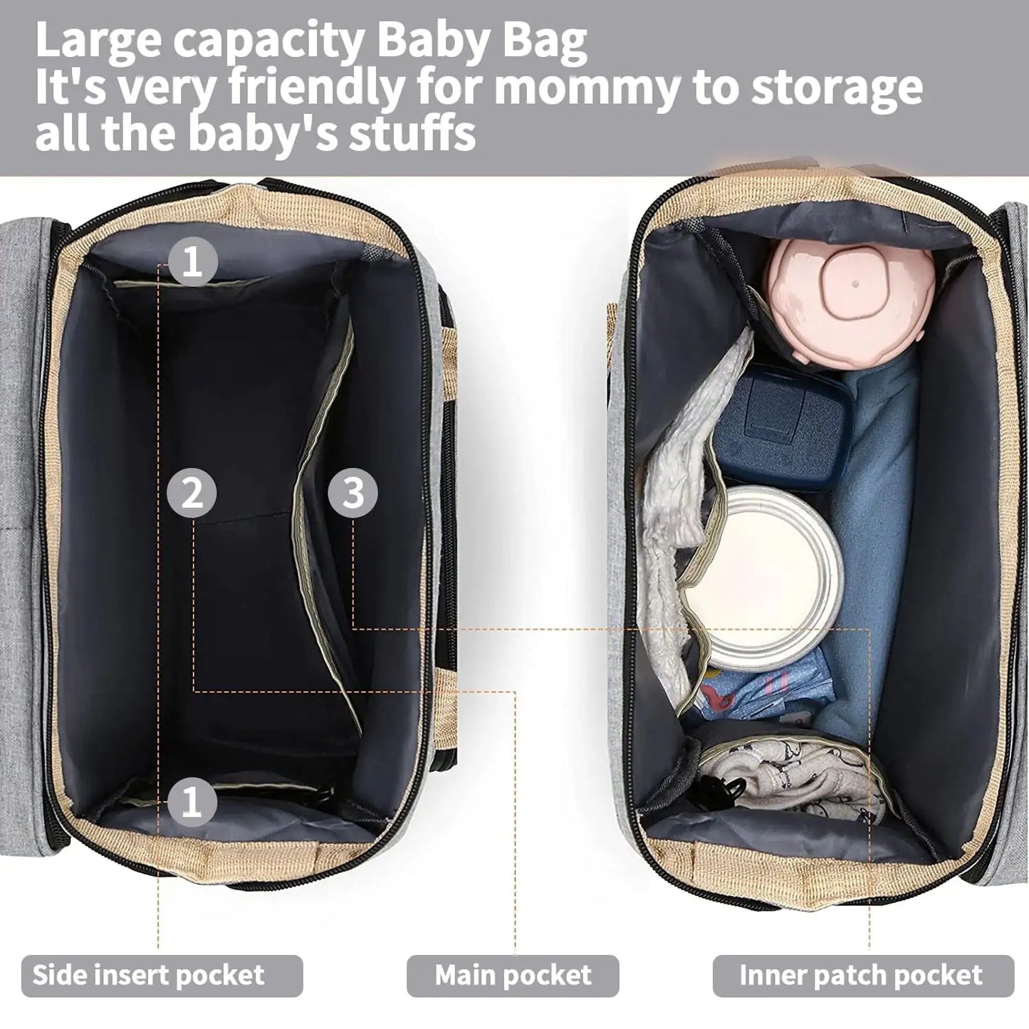 Baby Diaper Bag - Foldable Baby Bed - # BAGEG11610003