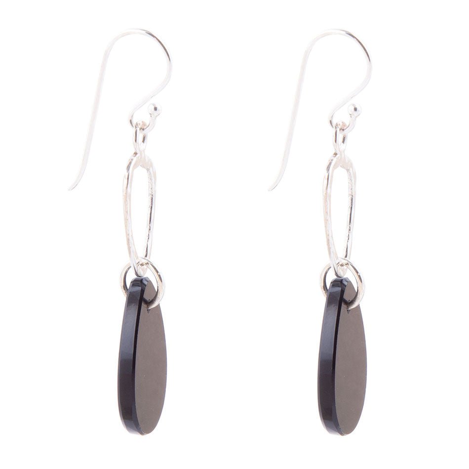 Onyx and Sterling Silver Drop Earrings