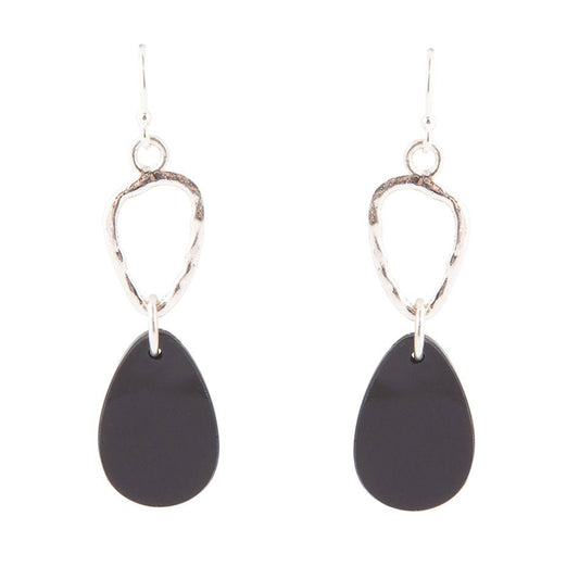 Onyx and Sterling Silver Drop Earrings