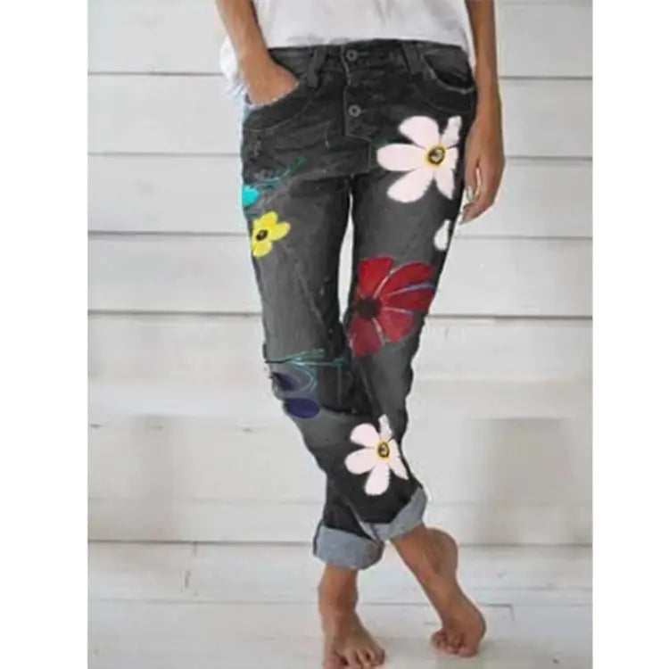 Printed Denim Trousers - # GIAA23410003