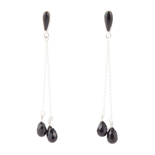 Palios Black Onyx Cascade Post Earrings