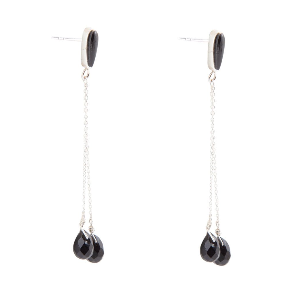 Palios Black Onyx Cascade Post Earrings
