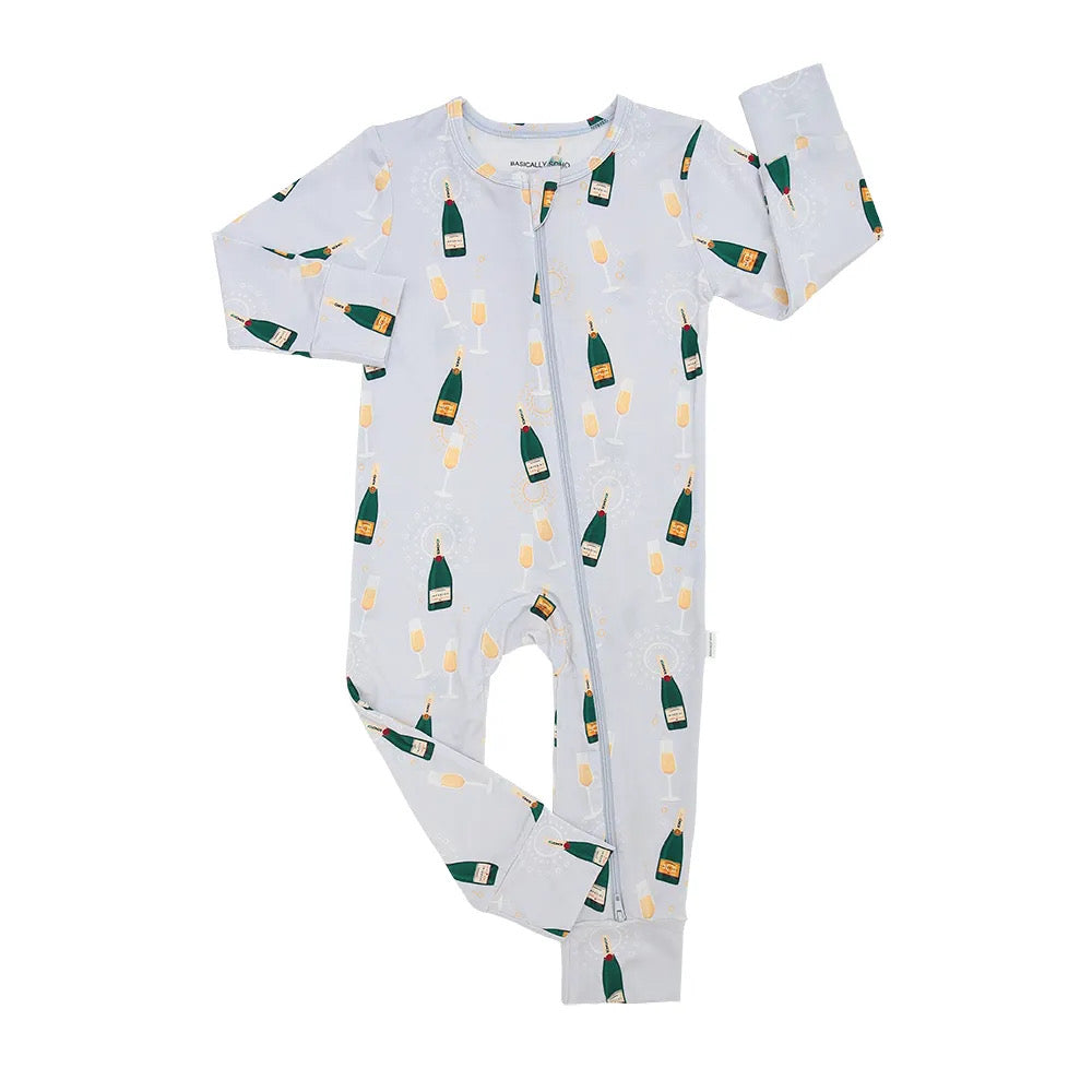 Paris Champagne Zippered Romper