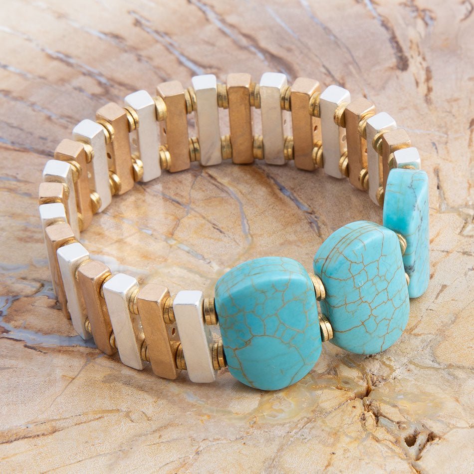 Pueblo Blue Magnesite Slim Stretch Bracelet